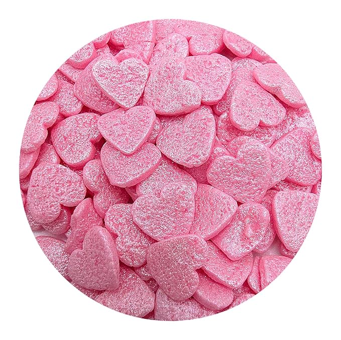 NCS Pearl Pink Heart Edible Sprinkles, 8 ounces