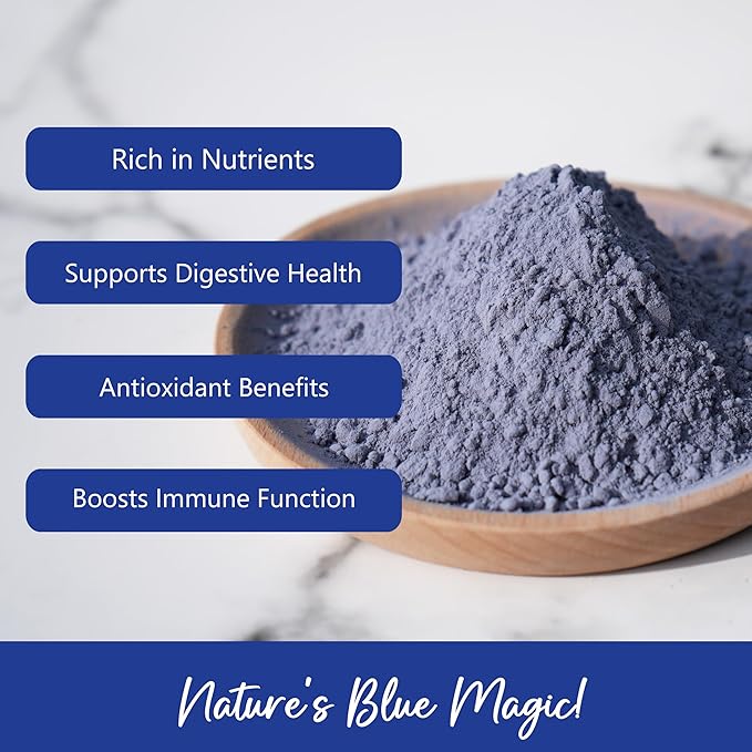 NPG 100% Pure Blue Butterfly Pea Flower Powder 7 oz(198 g), All Natural Non GMO Blue Food Coloring Powder Rich in Antioxidants,Caffeine Free Gluten Free Vegan (Pack of 2)