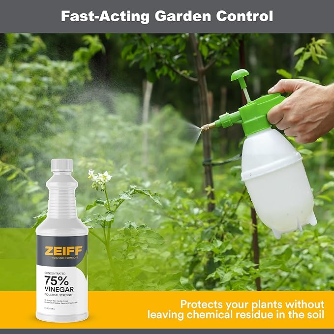 75% Pure Concentrated Vinegar - Technical Grade Acetic Acid Solution for Home and Outdoor Use - Cleaning Vinegar for Home & Laundry - 32 Oz