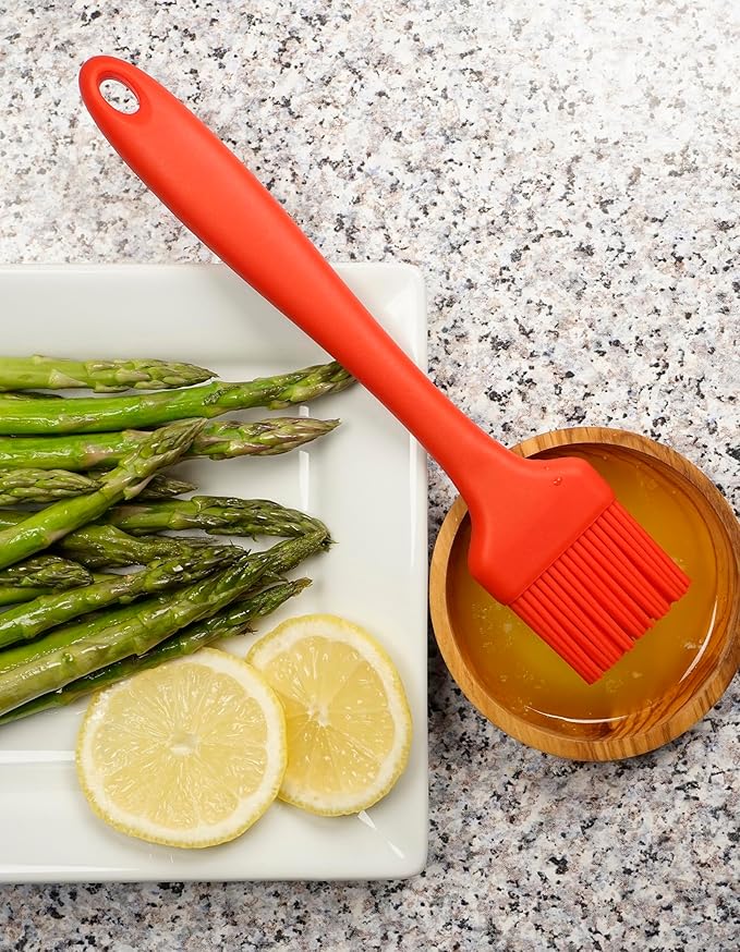 RSVP International Silicone Basting Brush, Red, 8.75" | Gently Spreads Butter, Sauces, Marinades, & More | Dishwasher Safe & Heat Resistant | BBQ Grill, Baking, Preparing Meats