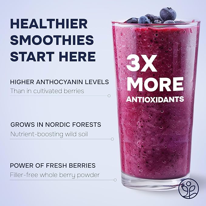 Jungle Powders Wild Blueberry Powder 7 Ounce Bag, Nordic Freeze Dried Blueberries No Sugar Added for Smoothie, Additive and Filler Free Bilberry Fruit Superfood Powder for Baking Flavoring Cooking