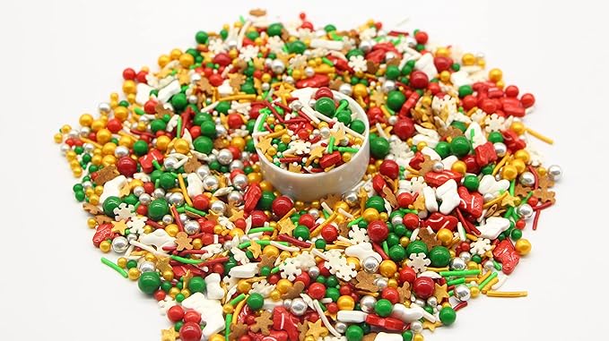 Fancy Christmas Sprinkle Blends - Holiday Sprinkles For Cookie Decorating, Cake Decorating, Baking, Or Hot Chocolate - Christmas Sprinkles Bulk - Christmas Sprinkles For Cookies (Christmastime Treasures)