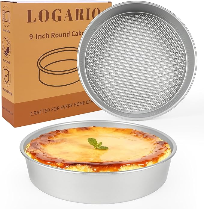9-Inch Round Cake Pan Set of 2 – Extra Thick Gauge Steel Cake Pans, Honeycomb Texture Non-Stick Coating for Easy Release, Even Heating, Ideal for Layer Cakes, Cheesecakes & Home Baking