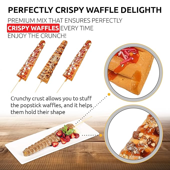OldSoul Professional Popstick Waffle Mix | Stick Waffles Dough Mix | Vanilla Flavor | 112 Waffles | 5 Lbs (5 Lbs, Gluten Free & Vegan)