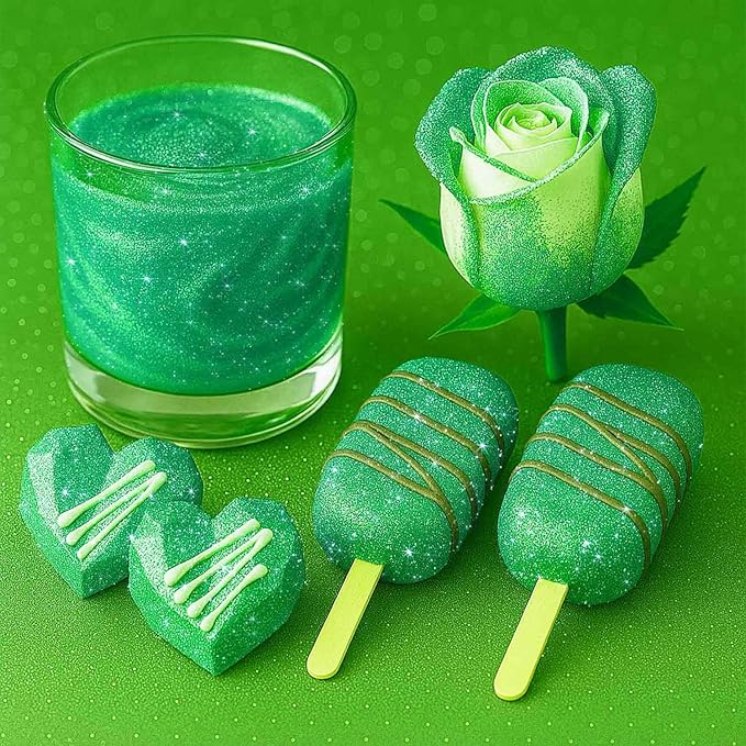 Halloween Green Edible Glitter for Drinks Bulk 20g | Premium Edible Glitter for Cakes, Cocktails, Light Green Cake Decorating Decorations Food Grade, Vegan, Kosher, Halal, Gluten Free - Made in USA