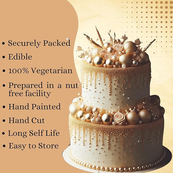 Confect Champagne Gold Sprinkles | Baby Shower & Birthday Sprinkles | Gold Pearls & Jimmies | Edible Sprinkle for Cakes & Cupcakes Decoration - Vegan, Gluten-Free, Nut-Free, Soy-Free, Dairy-Free, Palm Oil-Free -4.2 Oz