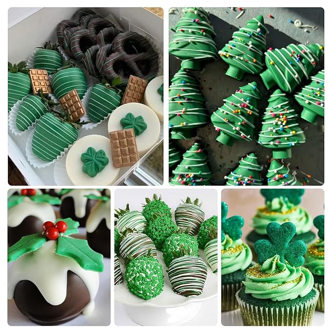 Green Oil Based Food Coloring for Chocolates Melts - 30ML Tasteless Liquid Edible Oils Food Dye Candy Cookies Decorating,Vivid Oil Food Color Baking Frosting Cake Decorations,Soap,Cosmetics, Non-GMO