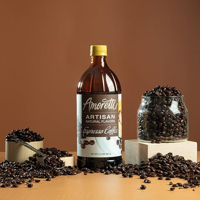 Amoretti - Natural Espresso Coffee Artisan Flavor Paste, 10 lbs, Perfect For Ice Cream, Beverages, Cakes, and more, Preservative Free, Vegan, Gluten Free, No Artificial Sweeteners, Highly Concentrated