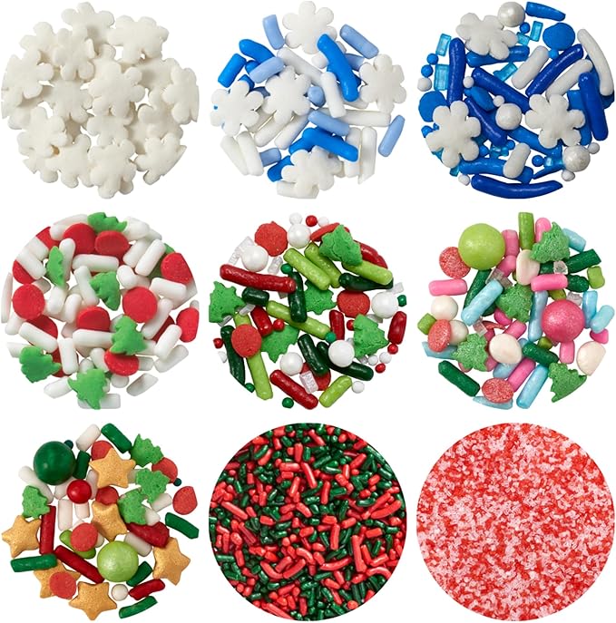 DECOPAC Winter Fusion Mix Candy Sprinkles, 26oz, Fancy Sprinkles in Handheld Container, Edible Sprinkles For Celebration Cakes, Cupcakes, Cookies and Donuts