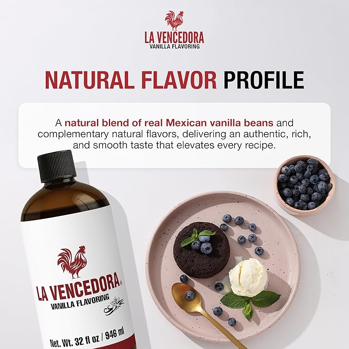 La Vencedora Mexican Vanilla Extract 2 Pack – 32oz – Traditional Vanilla Flavoring for Baking, Cooking & Desserts – Vegan, Glutten Free, Natural Process, Made in Mexico