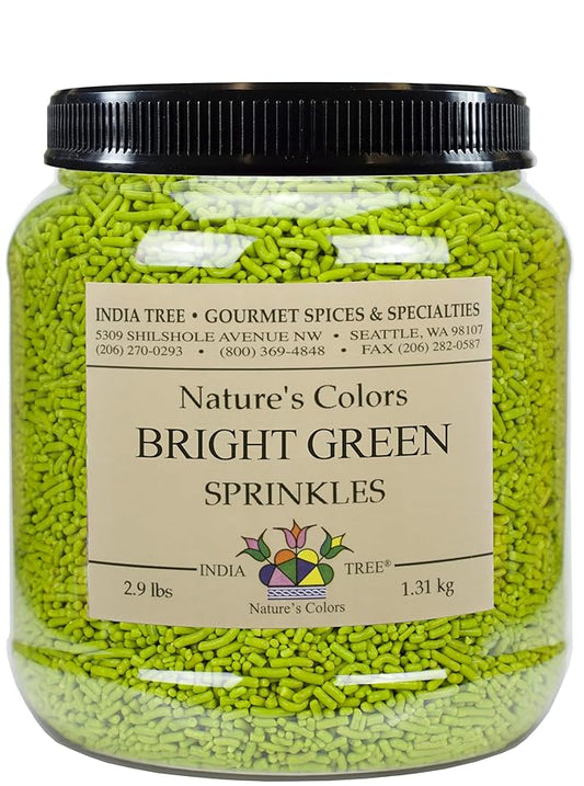 Nature's Colors, Bright Green, Sugar Sprinkles for Baking and Decorating, 2.9 Lb Canister (Pack of 1)