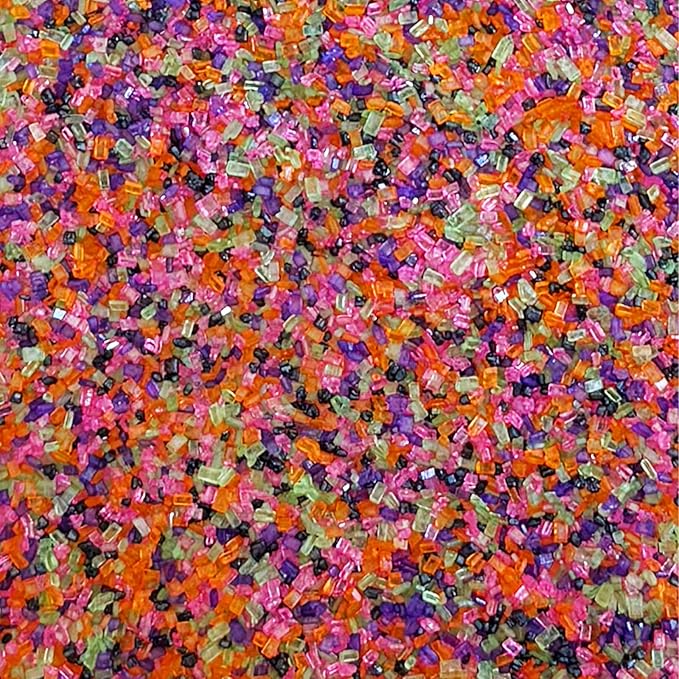 Fancy Sprinkles Limited Edition Halloween Neon Nightmare Pink, Purple, Green, Black and Orange Sugar Crystals (4 OZ)