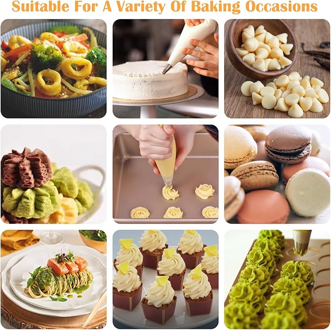 200 Pcs Piping Bags Extra Large 24 Inch Disposable Icing Bags Clear Anti Burst Pastry Bags, Thickened Non-Slip Icing Piping Bags for Frosting, Ideal for Desserts Cakes Cookie Decoration