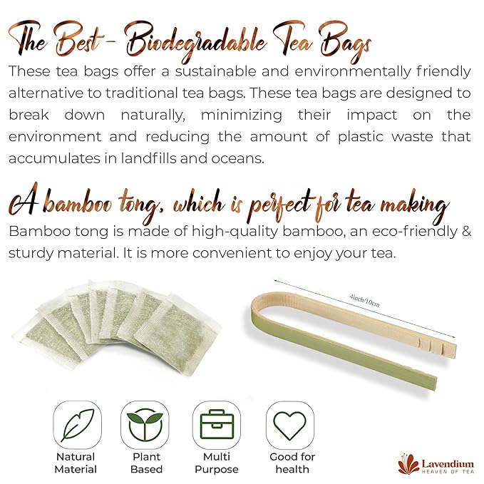Lavendium, 20 Pure Cinnamon Tea Bags, Made of 100% Natural Cinnamon Sticks, Herbal Tea, No Additives, No Caffeine, No Gluten, Vegan.