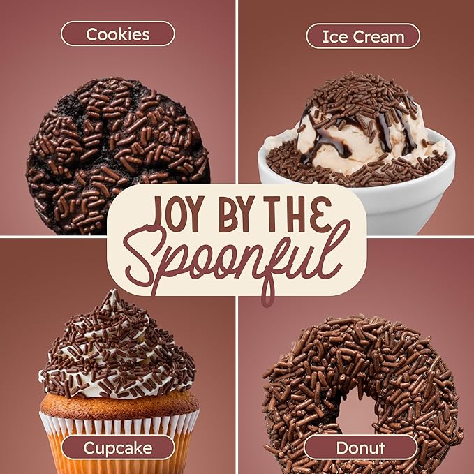Snackathon Sprinkles for Baking & Decorating, Chocolate Sprinkles, 2.2 LB Bulk Brown Jimmies in Resealable Pouch – Rich Cocoa Flavor for Cupcakes, Cookies, and Desserts