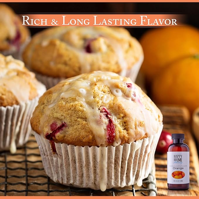 Happy Home Flavoring Natural Orange Baking Flavor Emulsion - Certified Kosher, 4 oz.