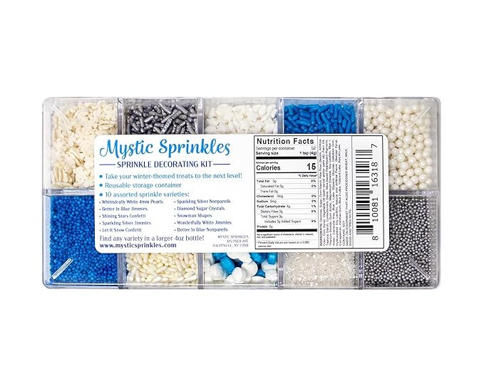 Mystic Sprinkles Christmas Holiday Sprinkle Decorating Kits (Snow Day! Sprinkle Decorating Kit 7.4oz)