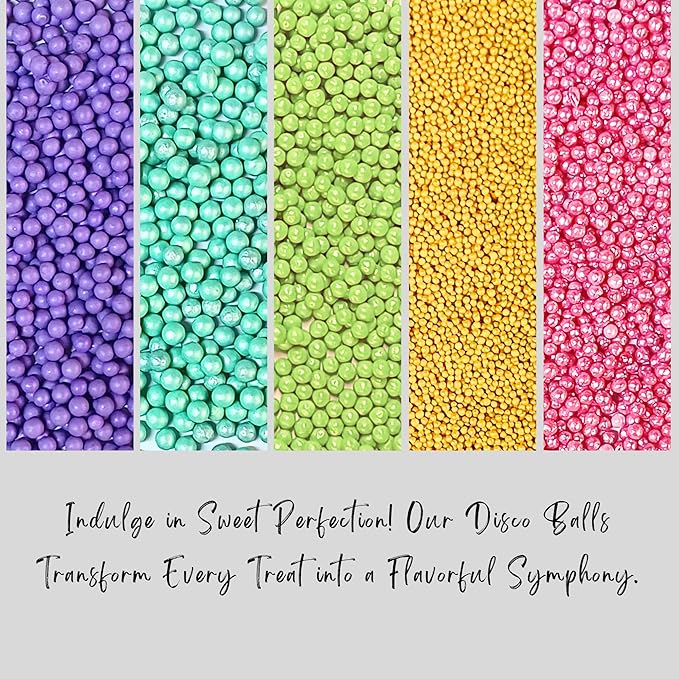 Confect Pearl Sprinkles – Tropical Summer 5 Pack Dragees Mix (Purple, Teal, Sea Green, Yellow & Bright Pink) – Fun & Festive Cake and Cupcake Decorations – Vegan, Gluten-Free, Nut-Free, Soy-Free, Dairy-Free, Palm Oil-Free, No Artificial Dyes- 5 Oz