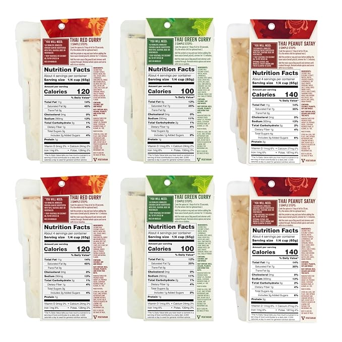 Spice Tailor 3 Simple Steps Restaurant Quality Meals in Minutes Kits Ready in 10 Minutes (6 Pack, Thai Curry Variety)