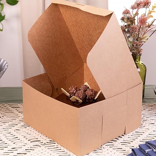 SCT Kraft One-Piece Non-Window Bakery Boxes, 10 x 10 x 5.5, Brown, Paper, 100/Carton