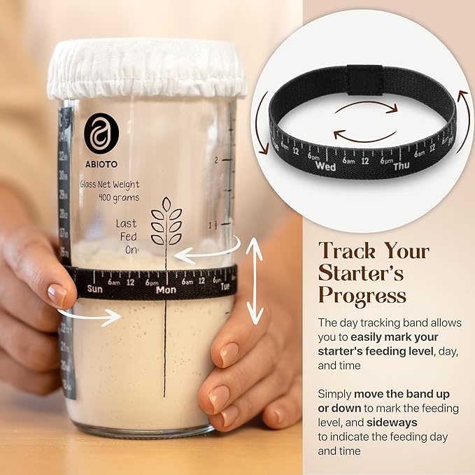 Sourdough Bread Making Kit with 9" Round & 10" Oval Bannetons and 24 oz Starter Jar – Complete Sourdough Kit with Lame, Whisk, Scrapers, Slings, Mat, Spatula & Cloth Covers
