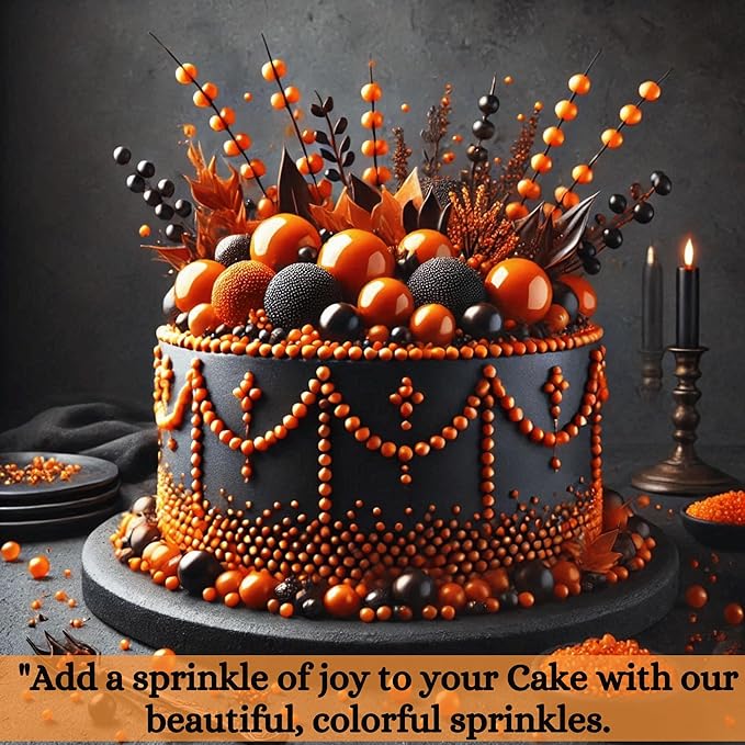 Confect Citrus Orange Sprinkles – Edible Cake & Cupcake Decorating Toppings for Baking, Cookies & Desserts | Vegan, Gluten-Free, Soy-Free, Dairy-Free, Palm Oil-Free- 4.2 Oz