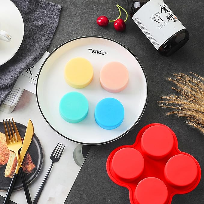 2 Pack Air Fryer Egg Bite Molds, 4-Cup Mini Round Muffin Pans Silicone Baking Molds For Oven, Air Fryer and Pot Production Egg Bites, Cupcake, Muffin, Tart, Frittata, Quiche (2 Pack 5.3 x 5.3 inch)