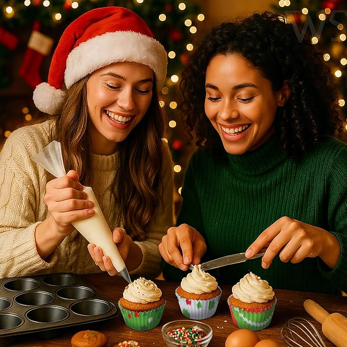 Vesici 600 Pcs Christmas Mini Cupcake Liners Red Green Candy Pattern Christmas Baking Supplies Mini Muffin Cupcake Wrappers for Xmas Holiday Birthday Party Cake Candy Chocolate Decorations Supplies