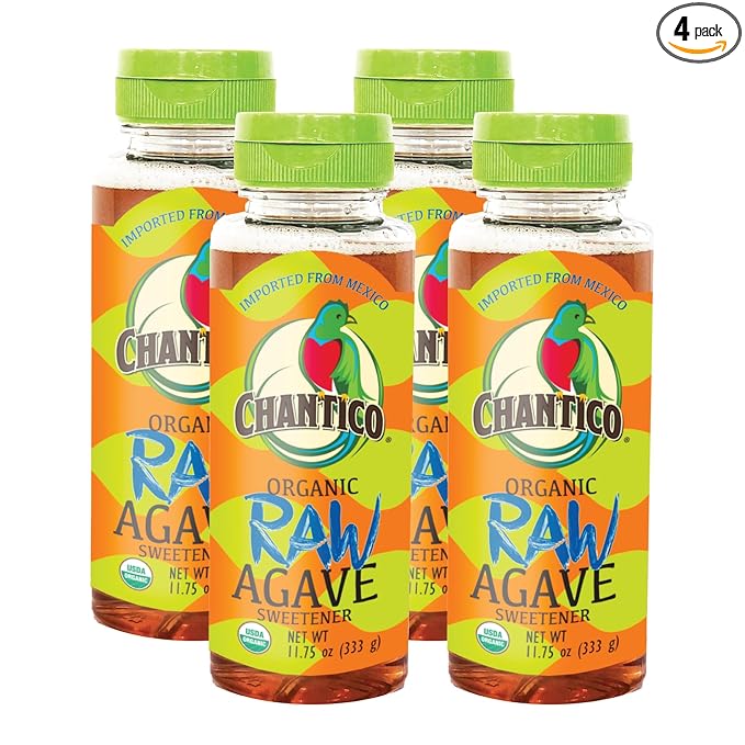 Chantico Agave Organic Sweetener (333g of each 4 pack, Raw), Diabetes-friendly, Easy addition to tea, coffee and baked goods