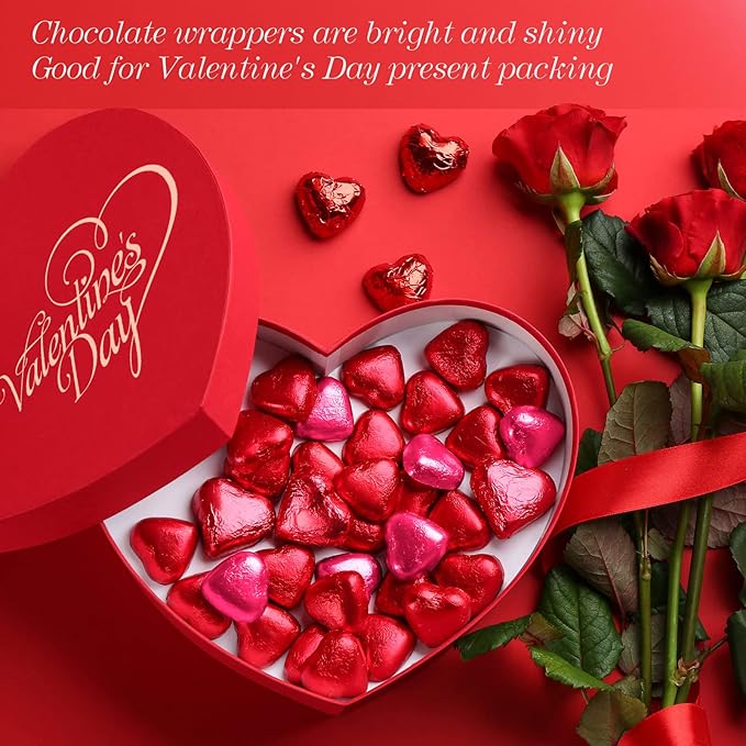 400 Sheets Christmas Foil Chocolate Candy Wrappers Aluminum Tin Foil Wrapping Paper for Packaging Decoration Red Green Wrappers DIY Baking Homemade Food Party Favors 6 x 6 Inches(Red, Pink)