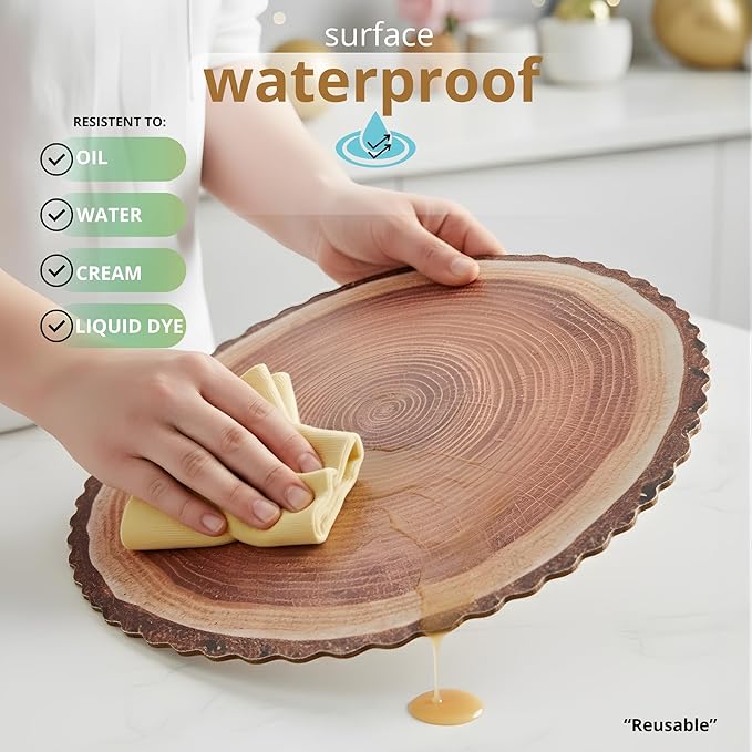 TOJTIK Cake boards 12in, set 8 Cake drum waterproof, Cake drums display board, wood slices cardboard cake rounds holder, Type of wood centerpieces for tables, Rustic cake Try, Cardboard rounds