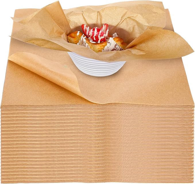 JOUTYFOR Home 12 x 12 Grease Proof Deli Wrappers (500 Pack) - Pre Cut Natural Wax Paper Sheets - Recyclable Food Basket Liners Deli Squares For Sandwiches, Lining Wire Food Baskets, Foods Tray