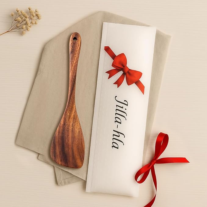 Wooden Spatula Nonstick Turner Acacia Wood, Left Long Handle Flat Frying Spatulas Handmade for Kitchen Gifts, Ideal Cookware Utensils for Cooking Eggs, Fish, Pancakes