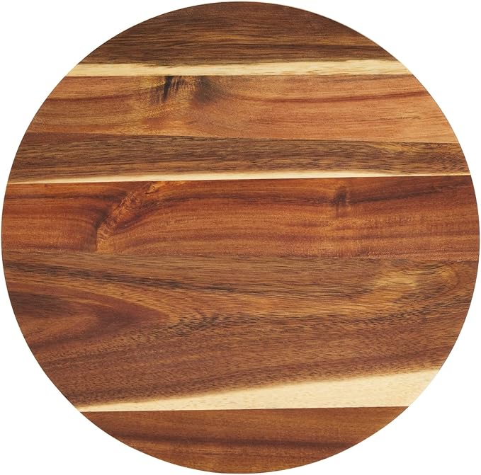 Juvale Acacia Wood Cake Stand - Wedding Cake Stand & Serving Platter - Rustic Round Wood Dessert Display - Easy-Clean Low-Profile Wooden Serving Base - 12.75 in Dia, 2.75 in H