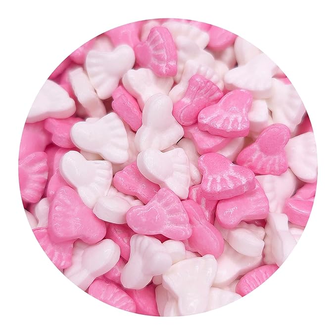NCS Pink and White Baby Feet Edible Candy Sprinkles, 8 ounces