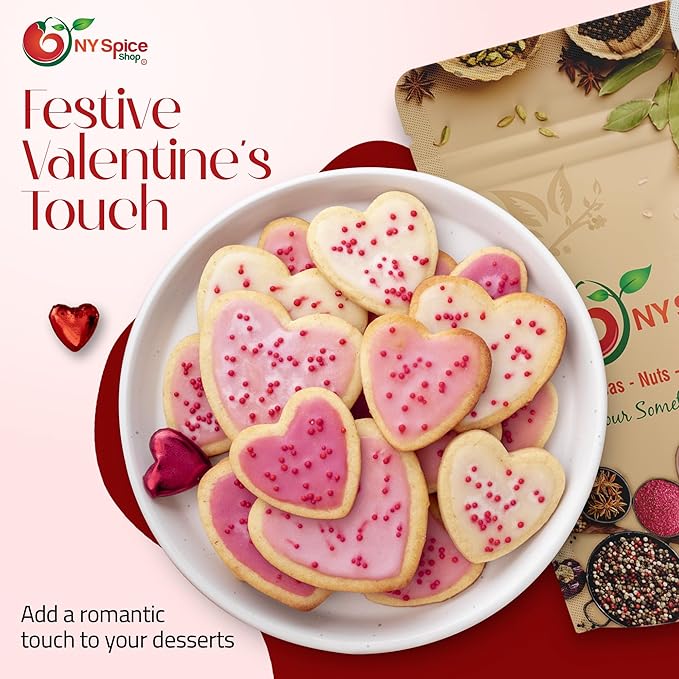 NY Spice Shop Pink Nonpareils Sprinkles - 1 Pound Colorful Sprinkles for Decoration - Non Pareil Sprinkle Treats - Pink Nonpareils Sprinkle for Ice Cream & Cake Decoration