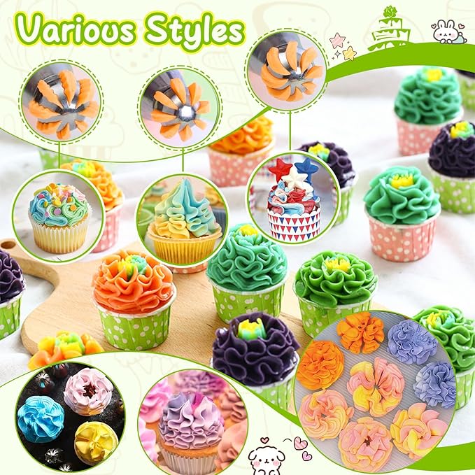 Suuker 3 Pieces Ball Russian Piping Tips,Cake Decorating Tips, Frosting Icing Tips for Cupcakes, Cake, Cookie and Decorating