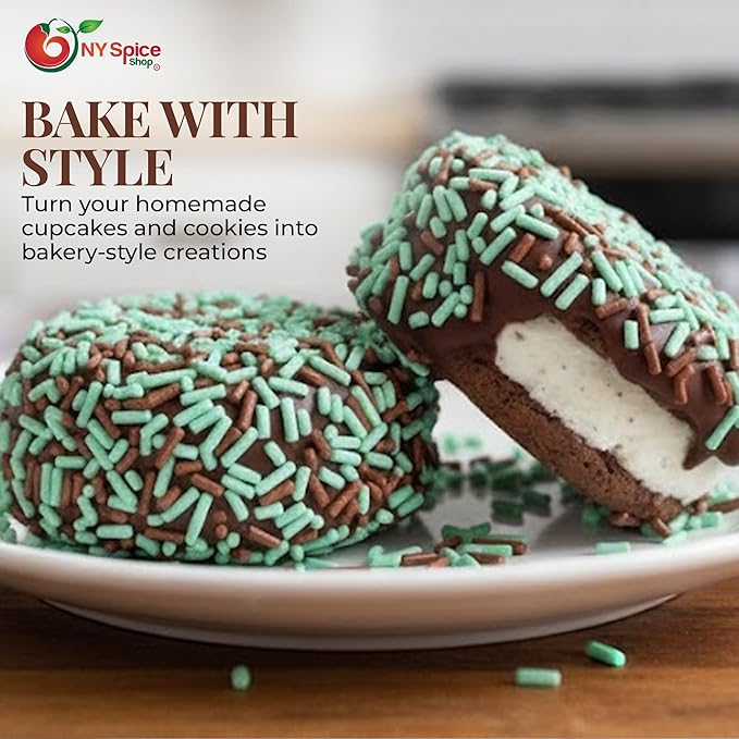 NY Spice Shop Nonpareils Chocolate Mint Sprinkles - 3 Pound Baking Chocolate Decorations Sprinkles Edible Gifts - Mint Chocolate Dessert Topping Sprinkle - Baking Supplies Edible Cake Sprinkle for Sweet Topping