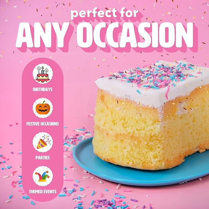 Cotton Candy Sprinkles for Cupcakes – Tastes Exactly Like the Real Thing! Adds a Fun, Sweet Twist to Any Dessert – Edible Cotton Candy Ice Cream Topping (Carnival 16oz)
