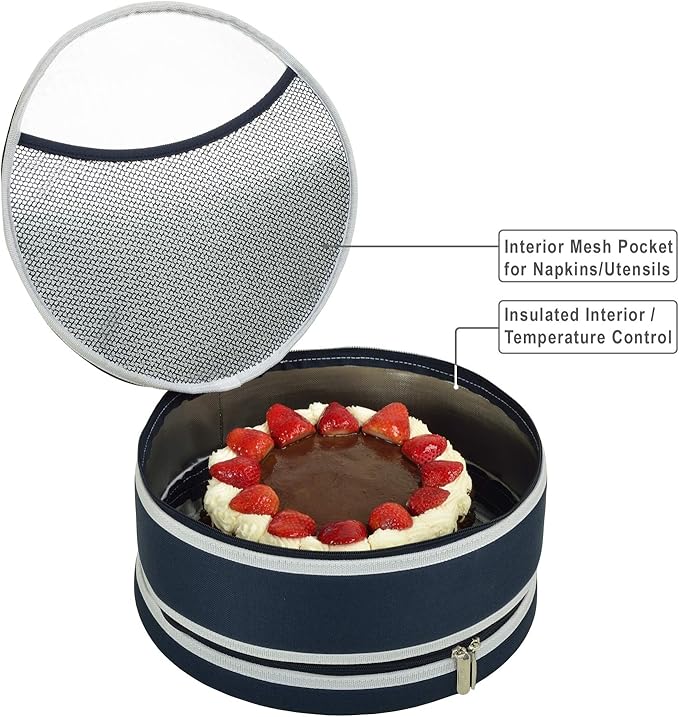 Picnic at Ascot Original Pie and Cake Carrier 12" Diameter- Designed & Quality Approved in the USA