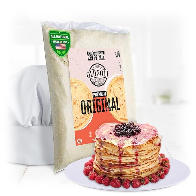 OldSoul Professional Crepe Mix | Original Dough Mix | Classic Flavour | 5 Lbs | 36 Crepes (5 Lbs, Traditional)