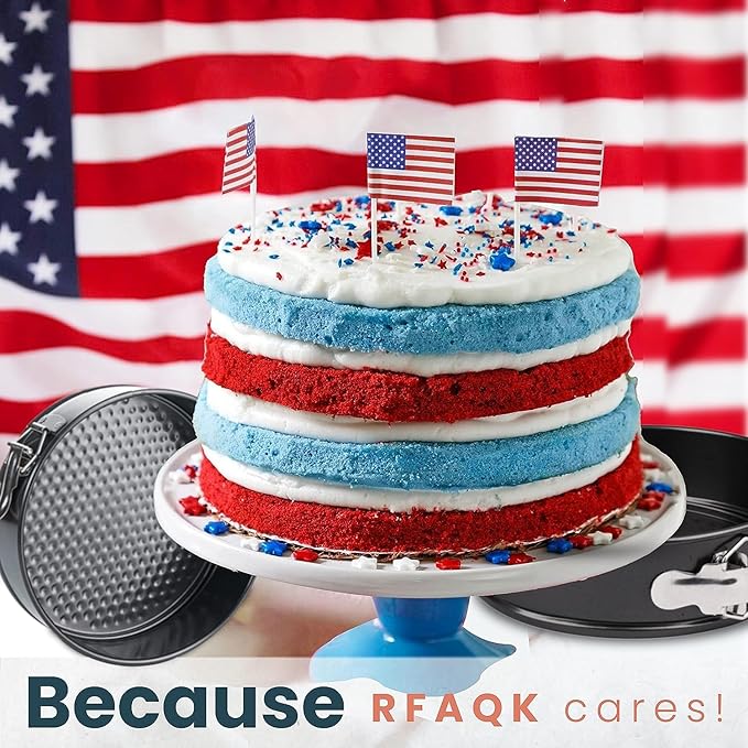 RFAQK Non-Stick 6 Inch Cake Pan with Removable Bottom - Leakproof Springform Pan with 50Pcs Parchment Papers - Perfect for Cakes, Cheesecakes, and Compatible with 3 Qt Instant Pot - Bonus E-Book
