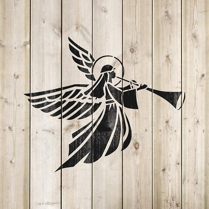 Christmas Angel Stencil - Holiday Wall Decor, Craft Stencil for Easy Wall Art