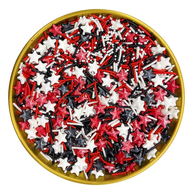 Dynastang Halloween Stars & Pearls & Jimmy Sprinkles Edible Stars Cake Decorating Stars Cake Decorations Cupcake Toppers Cookie Decorating Perfect for Cakes, Cupcakes, Desserts Toppings 3OZ