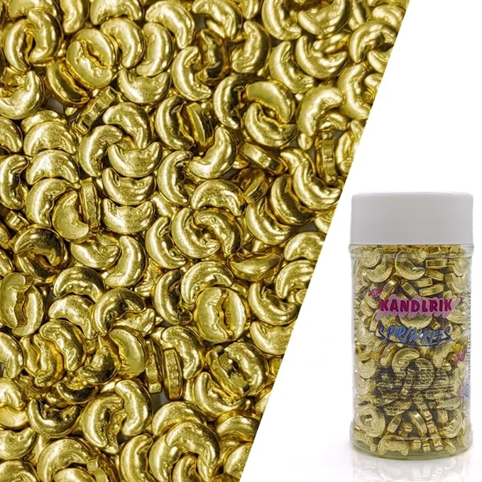 Super Gold Moon Sprinkles Edible Moon Cake Decorating Cake Decorations Cupcake Toppers Cookie Decorating Perfect for Cakes, Cupcakes, Desserts Toppings 3OZ
