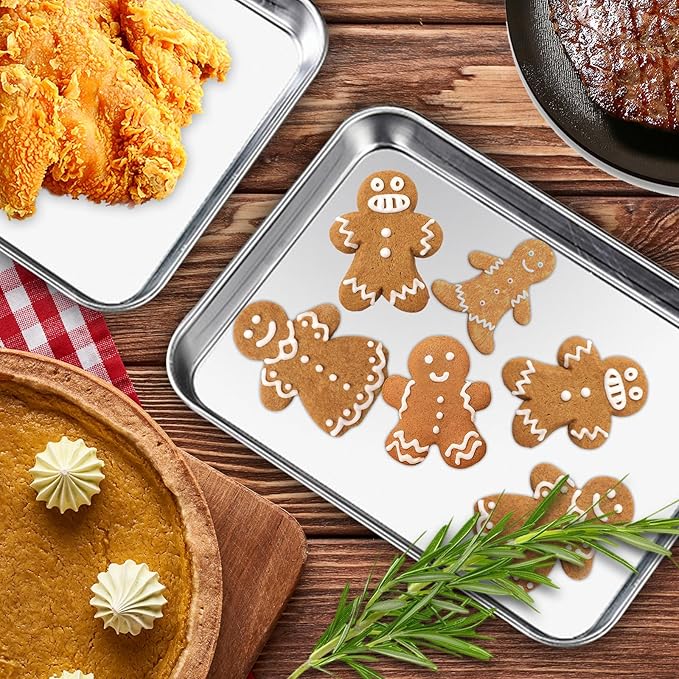 20-Piece Baking Sheet Set - Stainless Steel Pans, 10 x 8 x 1 Inch Oven & Dishwasher Safe
