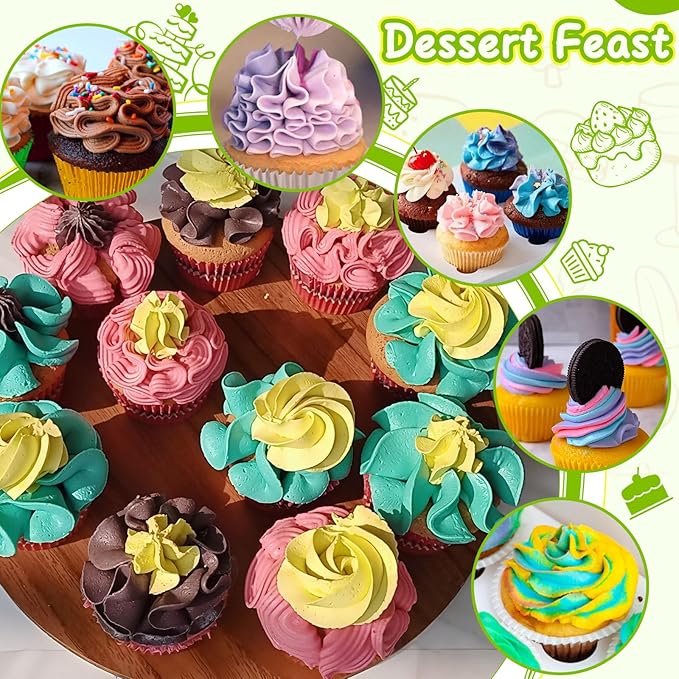 Suuker 3 Pieces Ball Russian Piping Tips,Cake Decorating Tips, Frosting Icing Tips for Cupcakes, Cake, Cookie and Decorating