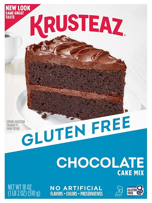 Krusteaz Gluten Free Chocolate Cake Mix, No Artificial Flavors, Colors, or Preservatives, 18 Ounce (Pack of 1)