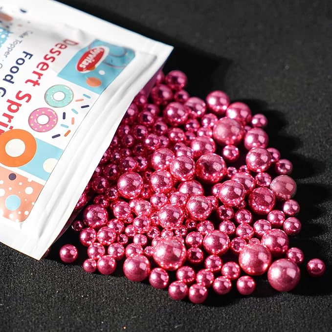 Rose Gold Pearl Sprinkles, Baking Sugar Sprinkles for Cake Decorating, 150g/5.29oz, Mix Size, Cake Decorations, Cupcake, Cookie, Foodgrade Topper, Wedding Party, Christmas Supplies