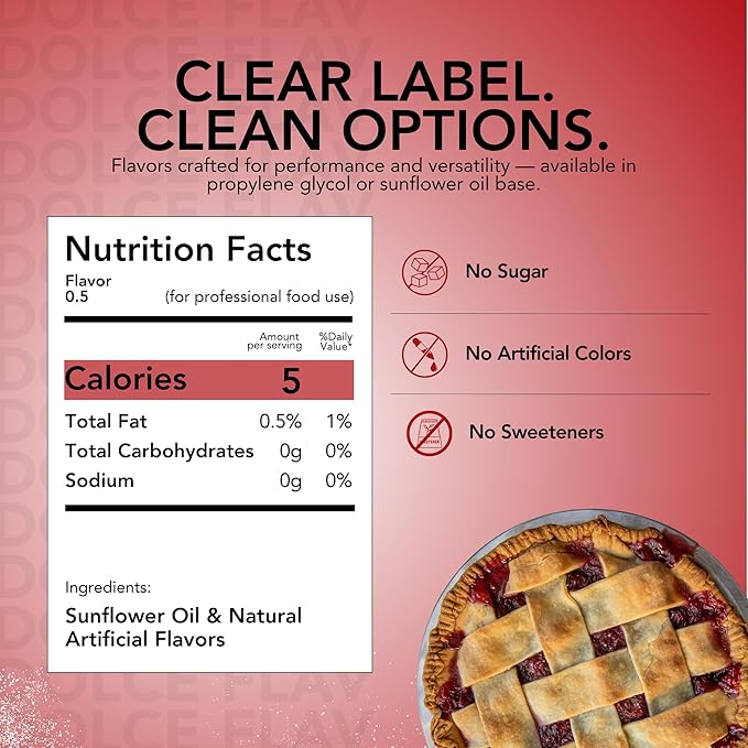 Dolce Flav Cherry Extract – 8 Ounce Oil-Soluble Kosher, Sugar-Free, Concentrated Fruity Flavor for Candy, Chocolates & Desserts